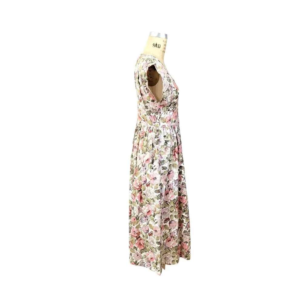 Vintage Garden Party Cottagecore Romantic Floral Dress - Picture 6 of 8